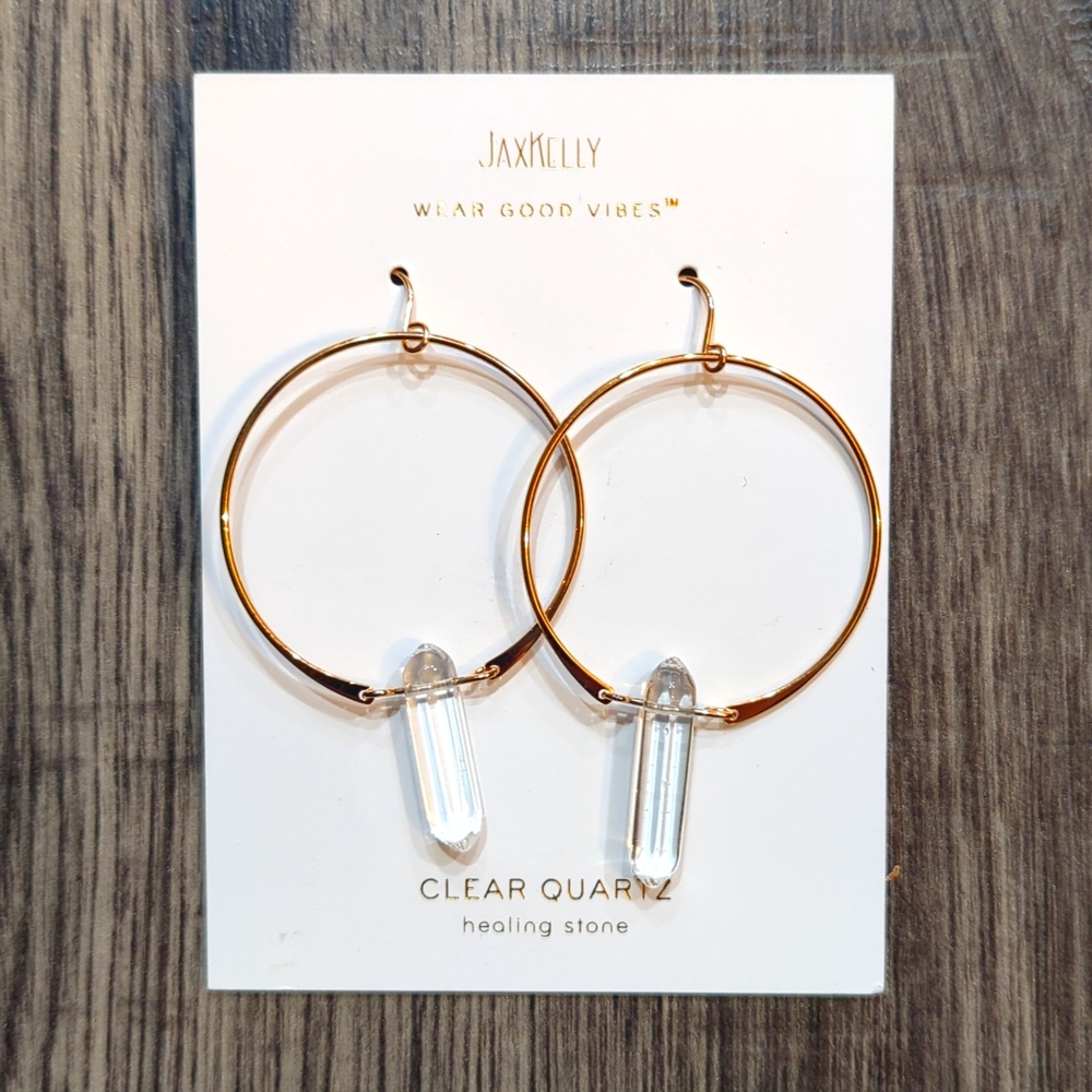 Clear Quartz Loop Earrings